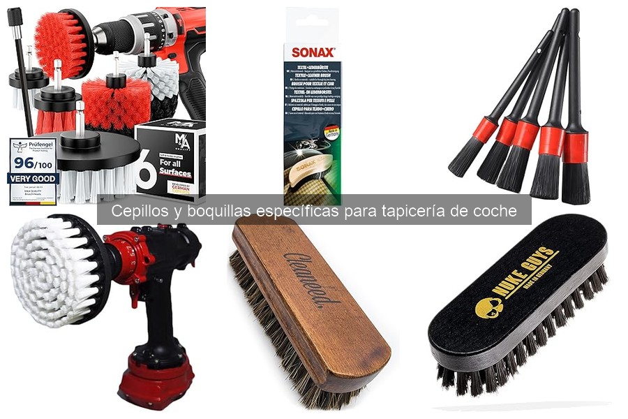Cepillos y Boquillas Específicas para Tapicería de Coche
