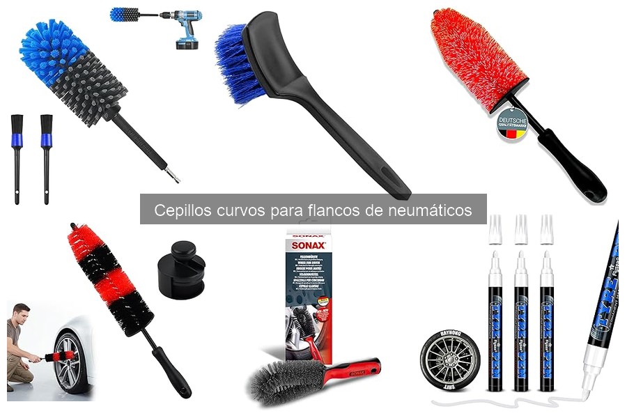 Comparativa de cepillos curvos para flancos de neumáticos
