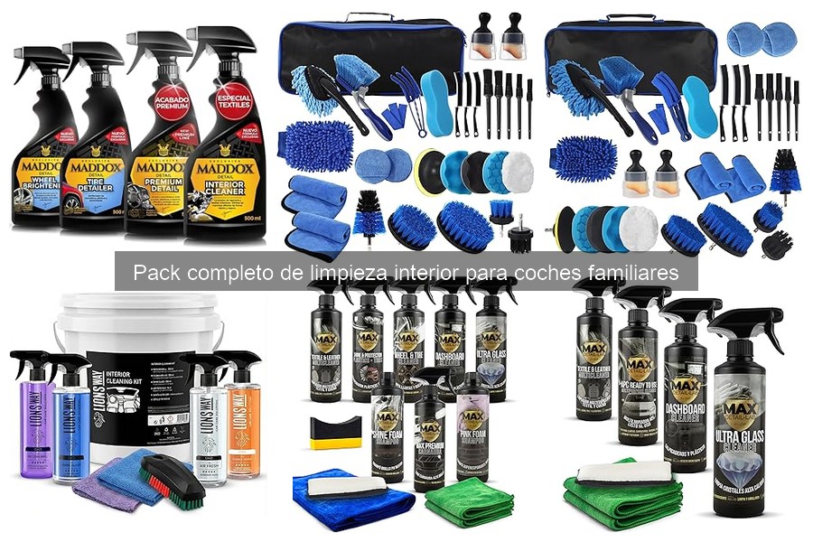 Comparativa de Packs de Limpieza Interior para Coches Familiares