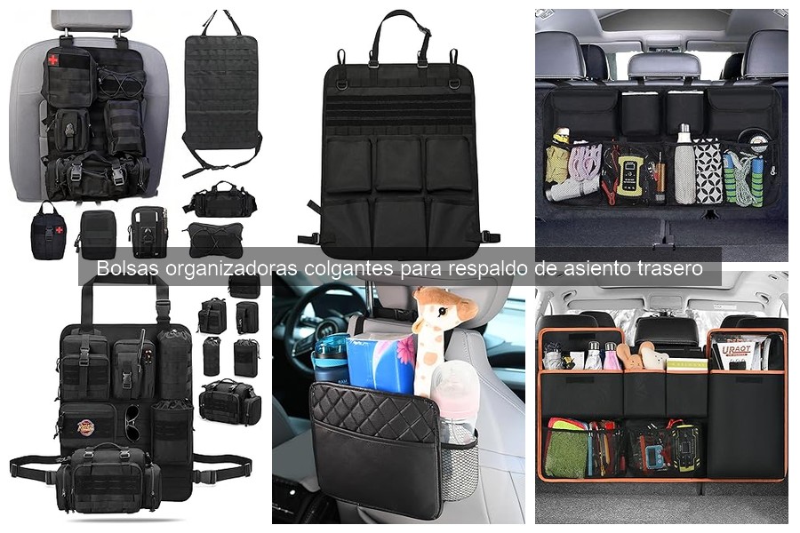 Guía de instalación de bolsas organizadoras colgantes para coche