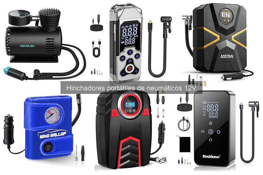 Instrucciones para usar un hinchador portátil de neumáticos 12V