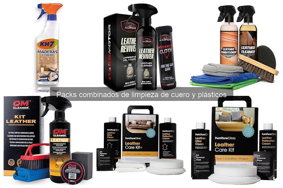Packs combinados de limpieza de cuero y plásticos para tu coche