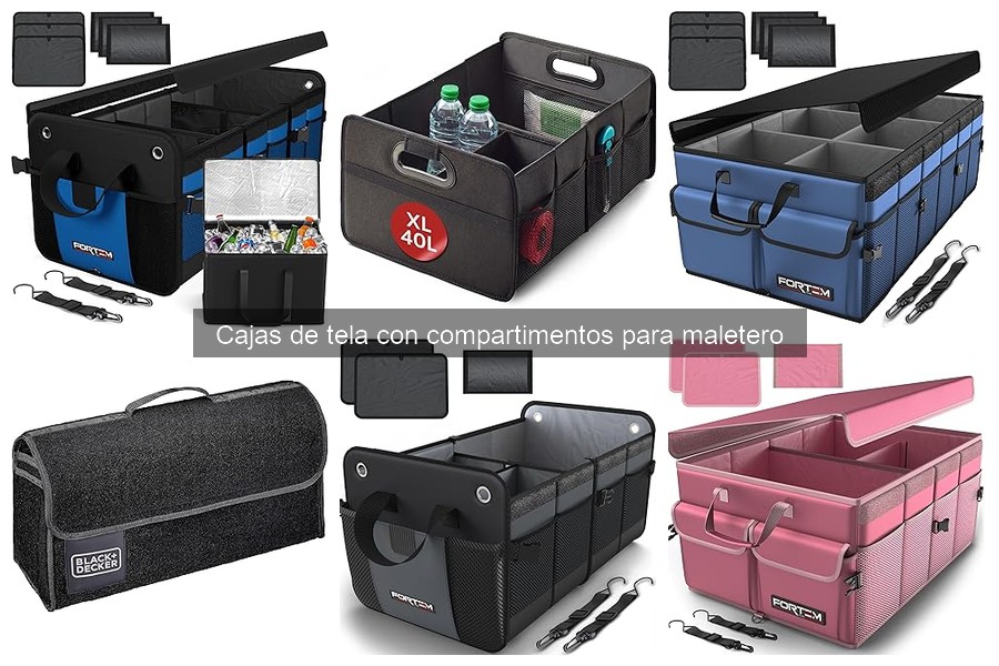 ¿Qué son las cajas de tela con compartimentos para maletero?