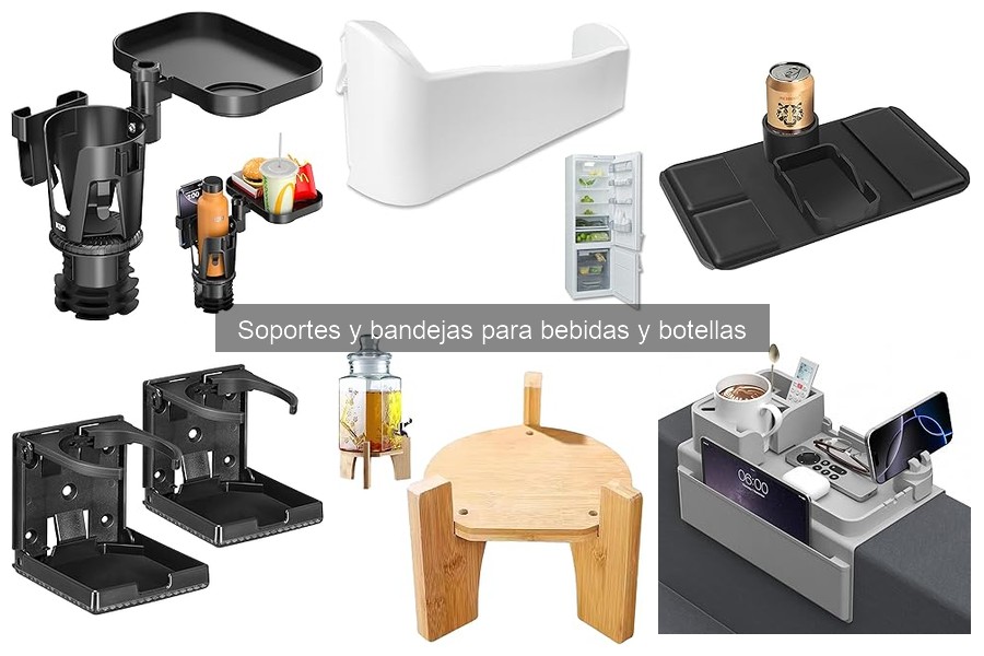 ¿Qué son los soportes y bandejas para bebidas en el coche?