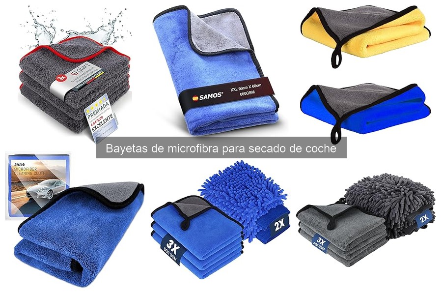 Tipos de bayetas de microfibra y sus usos en el secado del coche