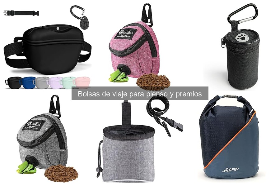 Tipos de bolsas de viaje para pienso y premios para perros