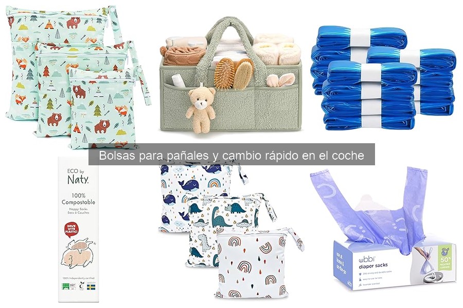 Tipos de bolsas para pañales y cambio rápido en el coche