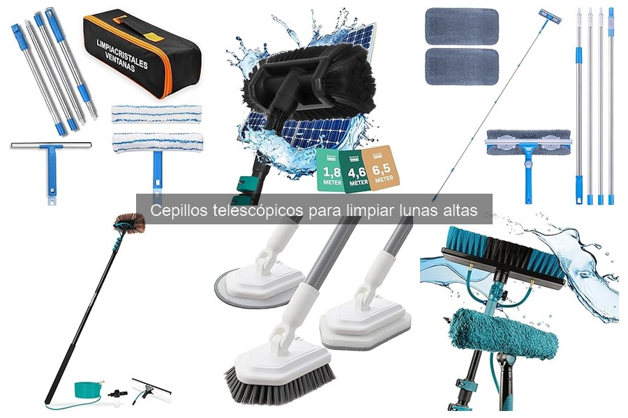 Tipos de cepillos telescópicos para limpiar lunas altas