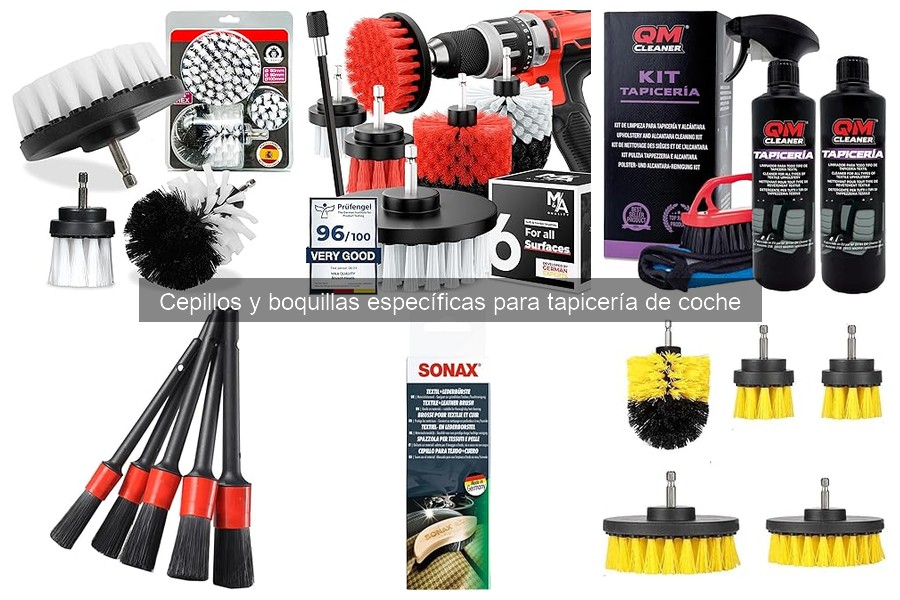 Tipos de cepillos y boquillas para tapicería de coche