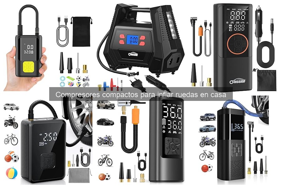 Tipos de compresores compactos para inflar ruedas y diferencias