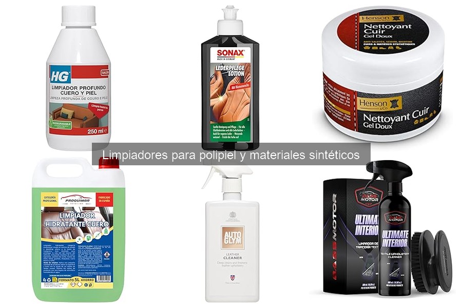 Tipos de limpiadores para polipiel y materiales sintéticos