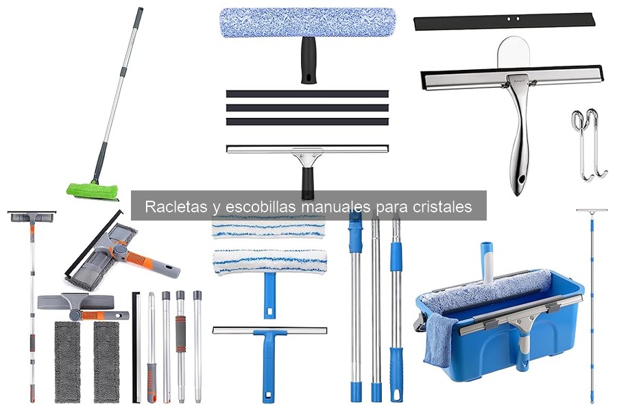 Tipos de racletas y escobillas para limpieza de cristales