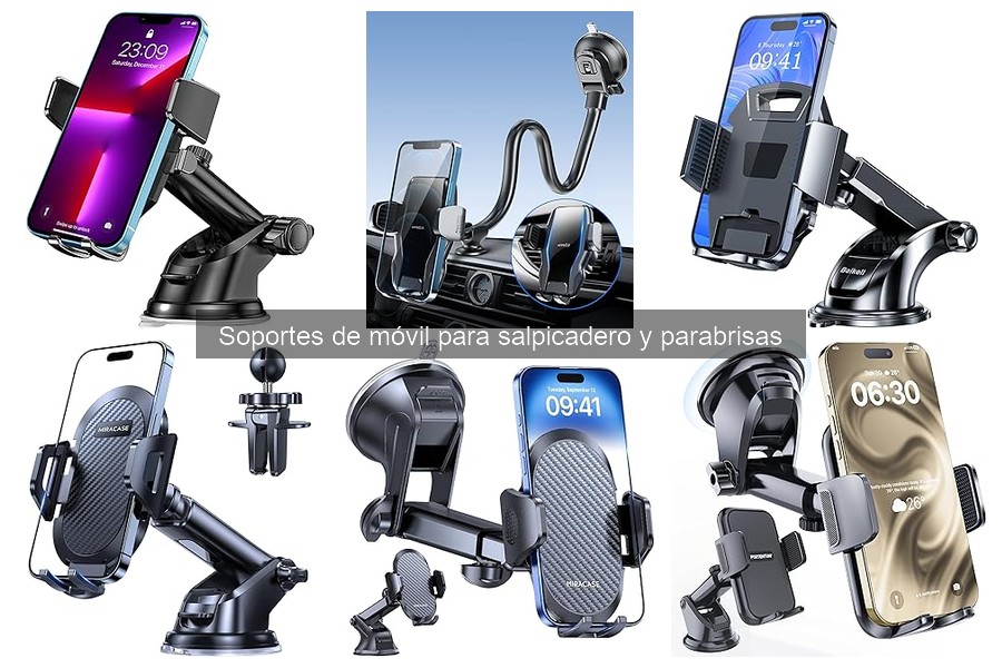 ** Tipos de soportes de móvil para salpicadero y parabrisas